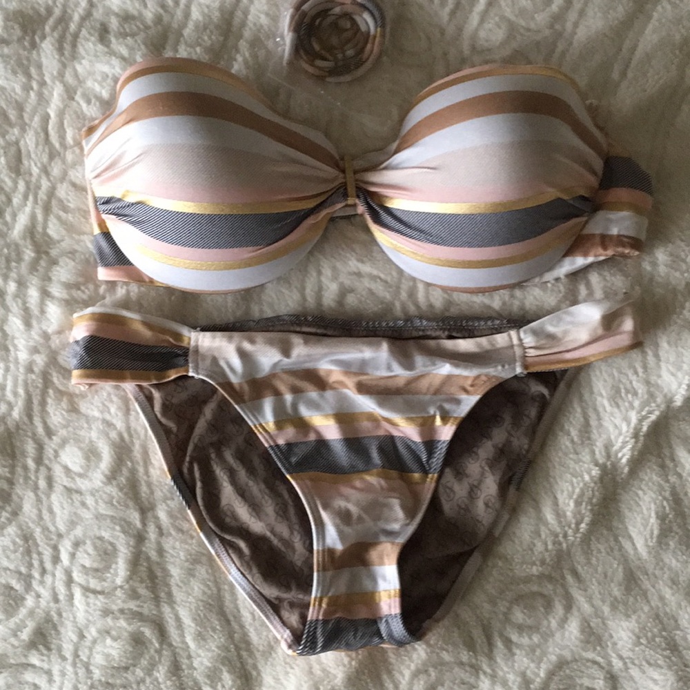 Victoria’s Secret swim suit bikini. Neutral color